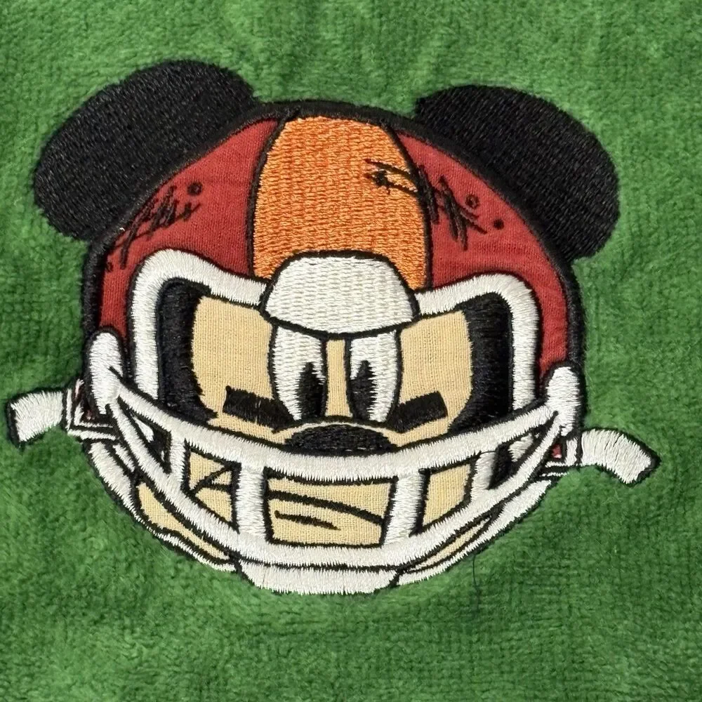 Set 2 FOOTBALL Disney Mickey Mouse in HELMET Hand Towel Set Fall Green Red Brown